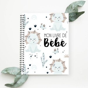 Livre de bébé, Cadeau de Naissance Bébé, Album bébé garçon, Décor Chambre de Bébé Unisexe, Cadeau de Shower Bébé, Décor Dinosaure, M141F