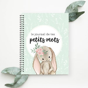 Journal des premiers mots, Journal petits mots, livre petite enfance, souvenirs enfant, papeterie, cadeau pour maman, Journal de bébé, PM1