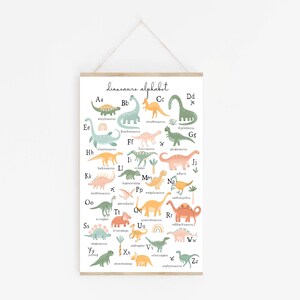 Dinosaurs print, alphabet print, nursery wall art, nursery wall decor, baby wall art, baby decor, dinosaurs poster, baby shower gift