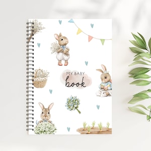 Baby Book, Baby Books, Baby Journal, Baby Shower Gift, Baby Memory Book, New Baby Gift, Baby Boy, Baby Nursery, peter rabbit baby book, BB63