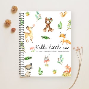 Baby Book, Gifts for Mom, Mom Gift, Pregnancy Journal, Baby Album, Baby Journal, Woodland Nursery, Baby Girl Gift, Baby Boy Gift, C17A