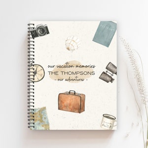 Libro de recuerdos de vacaciones, planificador de aventuras, diario de viajes, diario de aventuras, libro de aventuras personalizado