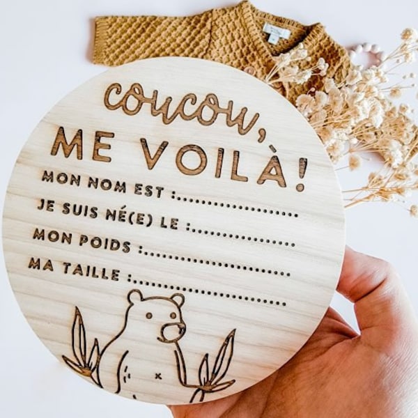 Pastille de naissance, Annonce de naissance, cadeau pour bébé, future maman, baby wood disks, bébé garçon, cadeau de shower, grossesse