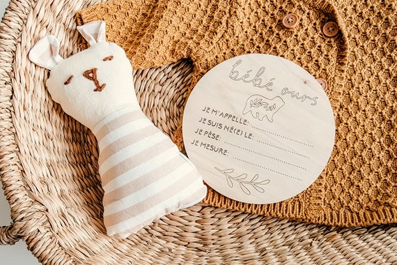 Pastille de naissance Annonce de naissance cadeau b b future maman baby wood disks b b fille cadeau de shower b b ours