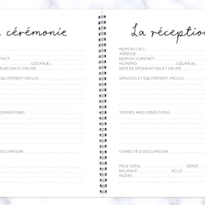 Planificateur de Mariage, Journal de Mariage, Mariage, Planificateur, Fiancailles, Journal de future mariée, Agenda de Mariage, CP, LW40F image 8