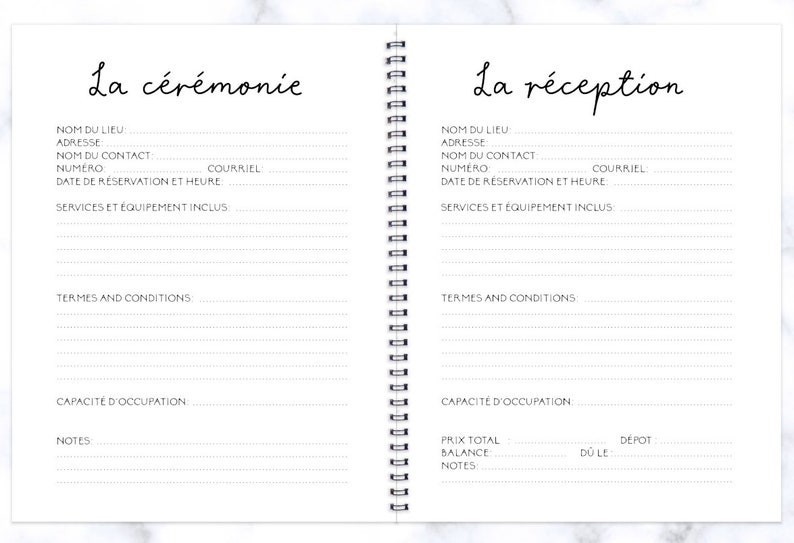 Planificateur de Mariage, Journal de Mariage, Mariage, Planificateur, Fiancailles, Journal de future mariée, Agenda de Mariage, CP, LW44F image 7