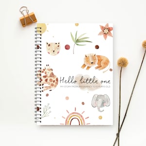 Baby Book, Pregnancy Journal, New Mom gift,Jungle Nursery, Baby Boho Nursery, Baby Shower, Baby Boy, Baby Girl, Baby Memory Book, C52A