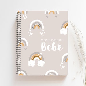 Livre de bébé, Cadeau de Naissance Bébé, Album bébé garçon, Décor Chambre de Bébé unisex, Cadeau de Shower Bébé, Bébé Arc-en-ciel, M168F