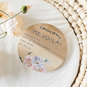 Pastille de naissance, pastille de bébé, décoration chambre de bébé, cadeau de shower, annonce de bébé, annonce de naissance en bois