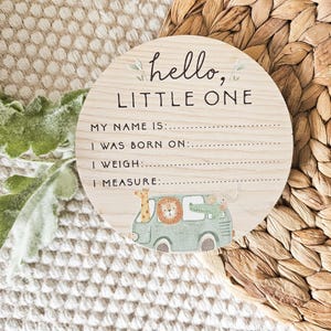 Wooden Birth Announcement, Birth Announcement Sign, Baby Name Sign, Hospital Newborn Photo Sign, Birth Flower Sign, Shower Gift