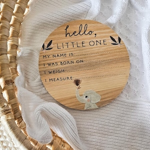 Faire-part de naissance en bois, panneau de faire-part de naissance, nom de bébé, panneau photo nouveau-né hôpital, panneau de fleur de naissance, cadeau de douche