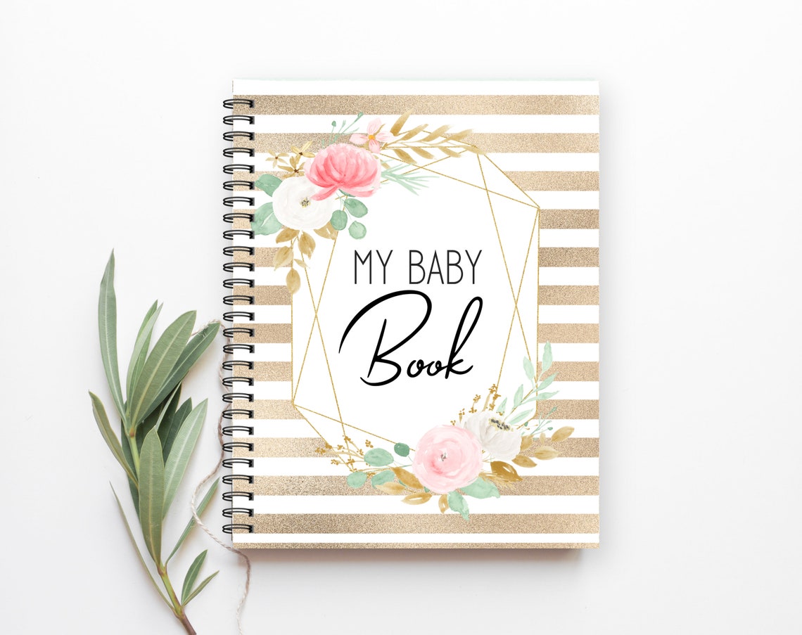 Baby Girl Book Baby Girl Journal Baby Girl Album Baby Gold Etsy