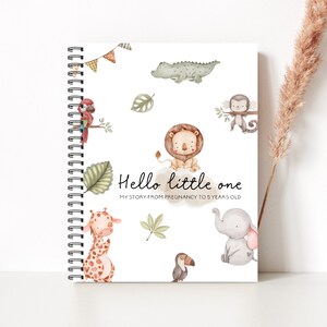 Baby book, Baby Journal, Pregnancy Planner, Pregnancy Journal, New Mom gift, Baby Shower, Shower Gift, Pregnancy Gift, Jungle Nursery, C73A