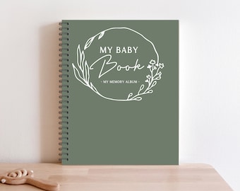 Baby book, Baby Album, Baby Journal, Baby Pregnancy Journal, Baby Memory Book, Baby Shower Gift, New Baby Gift, Custom Baby gift, M222A