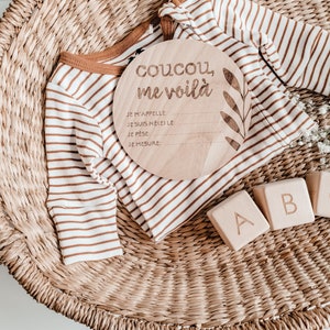 Pastille de naissance, Annonce de naissance, cadeau pour bébé, future maman, baby wood disks, bébé garçon, cadeau de shower, grossesse