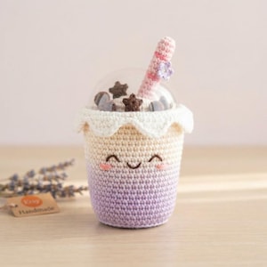 Crochet Boba Cup Pattern / Amigurumi Milkshake Pattern PDF / Pastel Kawaii Crochet Toy / DIY Crochet Tutorial / Cute Tea Cup