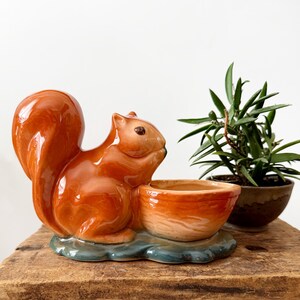 Vintage Mid-Century Ceramic Squirrel Planter | USA Pottery #239