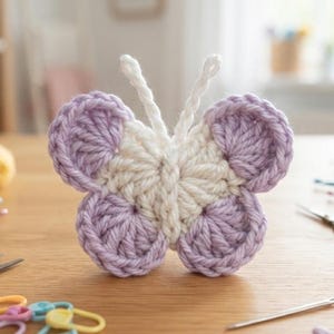 Crochet Butterfly Applique Pattern (PDF) – Beginner Friendly Crochet Tutorial