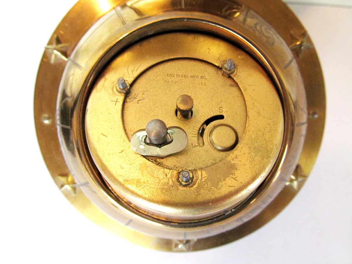 Rare Lux desk clock cigarette holder antique brass 50s Lux Etsy