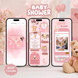 Baby Shower Invitation, Interactive RSVP  Website, Registry Link (Digital Download) + Bonus