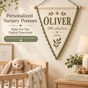 Personalisierte Wimpelkette fürs Kinderzimmer, Namensbanner, Initialen-Wimpelkette, druckbare Wimpelkette, digitale Kinderzimmerdekoration