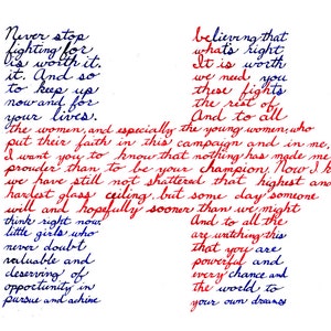 Hillary - Cartão postal com impressão de belas artes - Mulheres ao longo da história - Cartão postal de Bonnie Fillenwarth