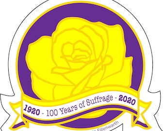 Suffrage Rose Vinyl Sticker - 100 years of Suffrage - 19th Amendment