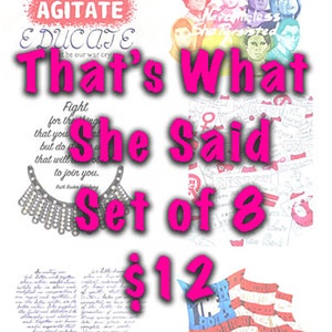 That’s What She Said - Cartes postales imprimées d’art - Ensemble de neuf cartes postales 4x6 par Bonnie Fillenwarth