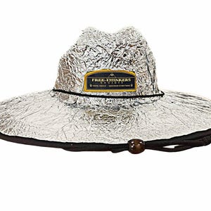 Free Thinkers Society Tin Foil Sun Hat | Hand-Finished Wide Brim Satire Gift