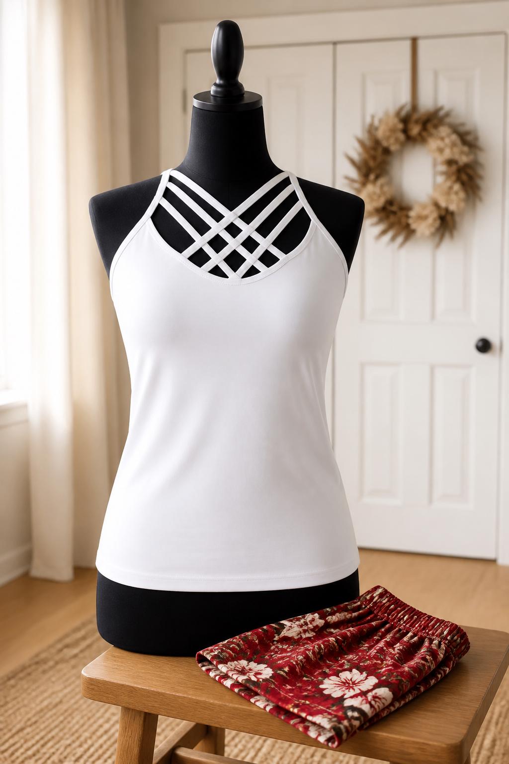 トップス trace cross camisole Cami Criss Cross - Etsy