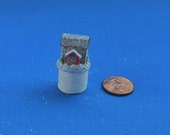 1 1 4 quot tall.Handmade Miniature Putz Glitter House Candy container Dollhouse Christmas Fairy