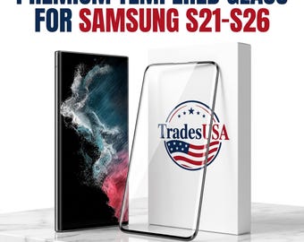 Pellicola protettiva in vetro temperato per schermo Samsung serie S21–S26, confezione da 2 pezzi / HD trasparente 9H, copertura completa / Senza bolle / Compatibile con le custodie, di TradesUSA