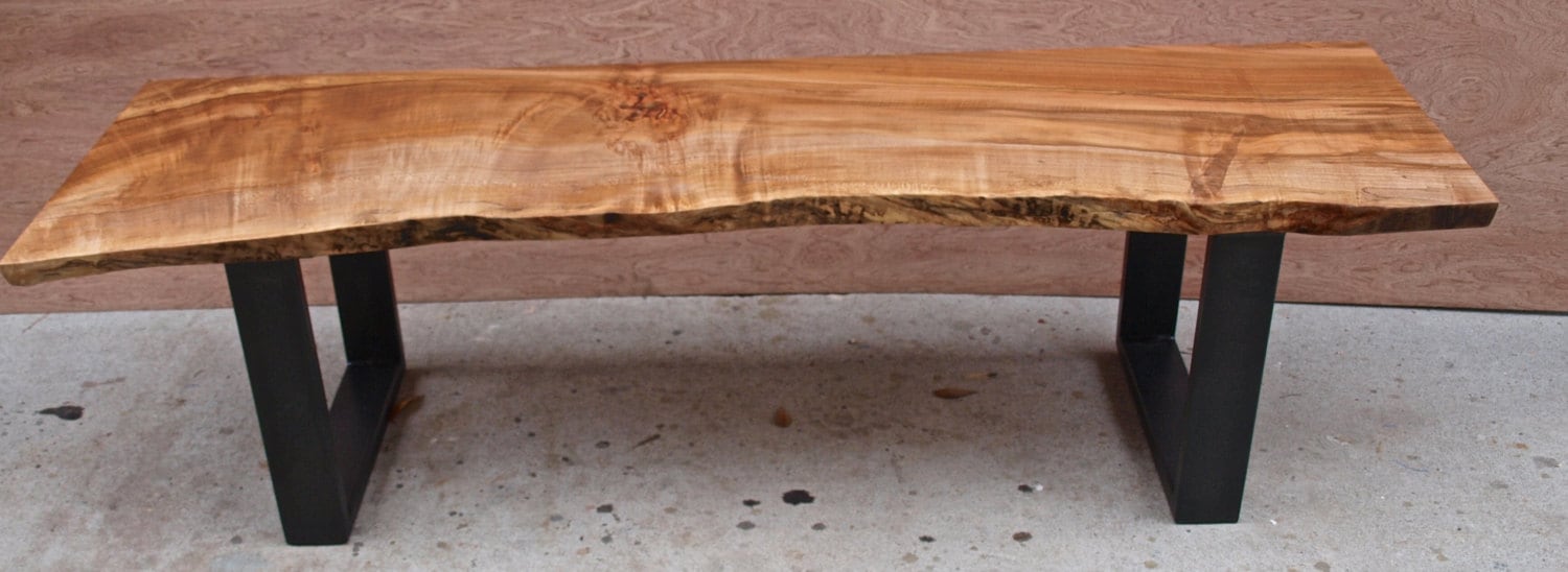Live Edge Maple Bench Etsy