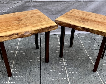 Live edge spalted maple end tables