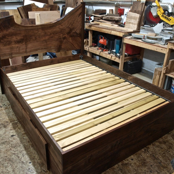 Walnut Bed Etsy