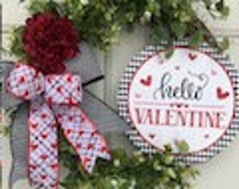 Valentine Wreath Hello Valentine Red Wreath Heart Wreath