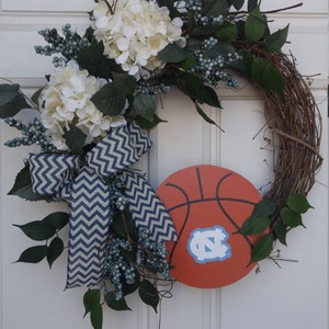 North Carolina Tarheel Wreath, Tarheel Blue, Tarheel Basketball Wreath, UNC Basketball Wreath, NCAA Basketball, University of North Carolina