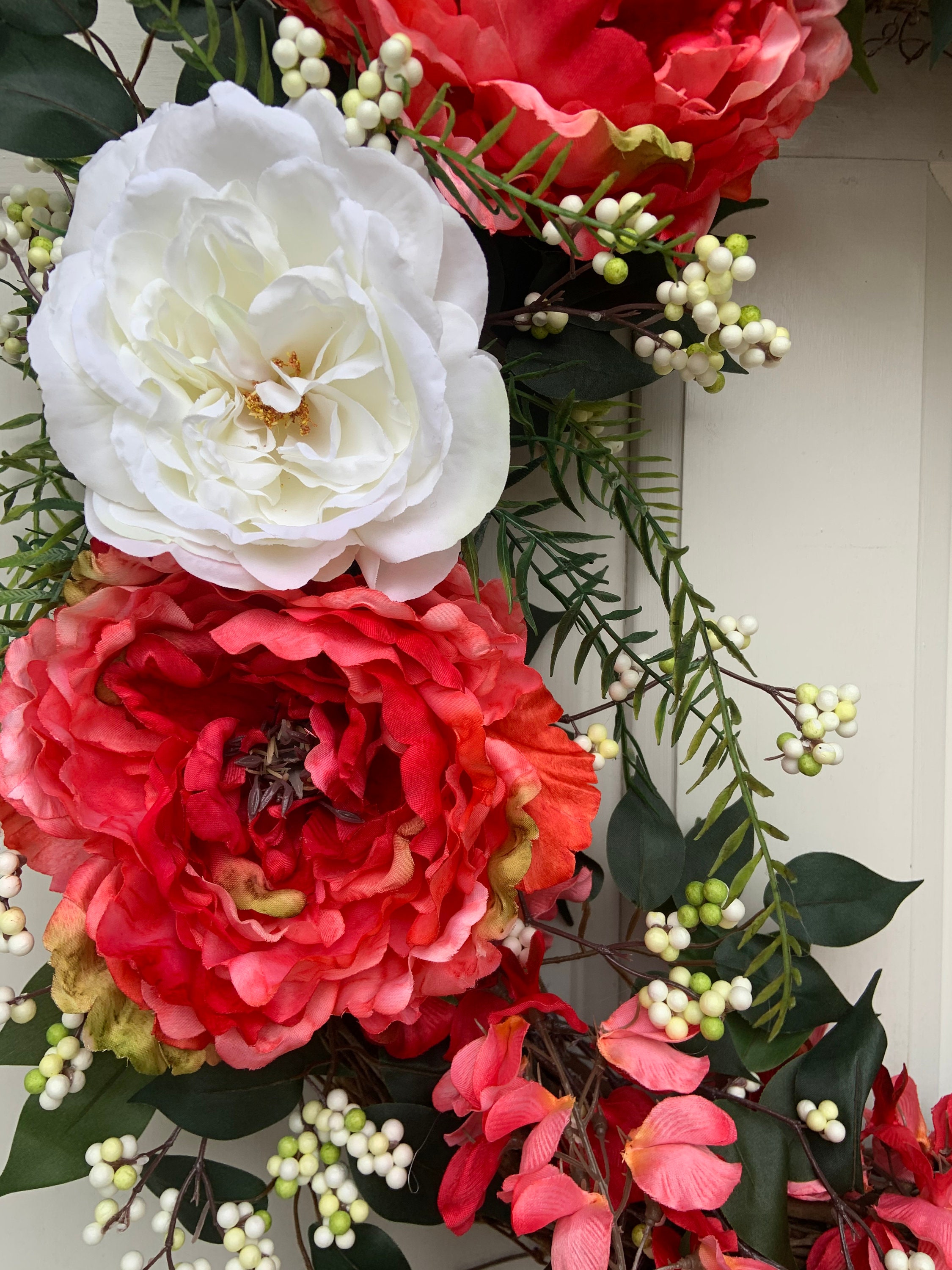 Bright Pink Wreath Spring Wreath Summer Wreath Pink and Etsy