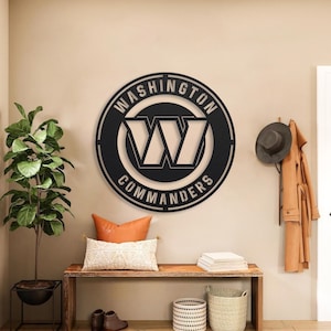 Washington Commanders Metal Wall Art, Commanders Logo Sign for Game Room, Football Fan Cave Decor, Man Cave Gift