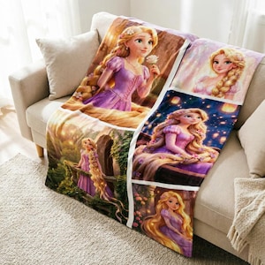 Coperta di Rapunzel, coperta Disney Princess Rapunzel - L'intreccio della torre, coperta di Flynn Rider, coperta regalo Disney Princess per bambina e bambino
