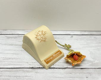 Vintage Art Deco Celluloid Ring Box: Cream Beige Jewelry Display