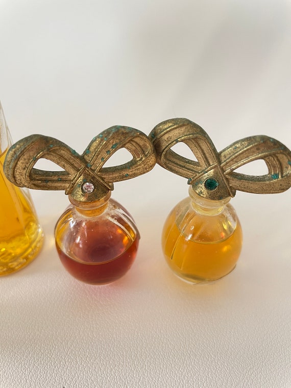 Vintage lot of 4 Mini Perfume scent bottles - image 2