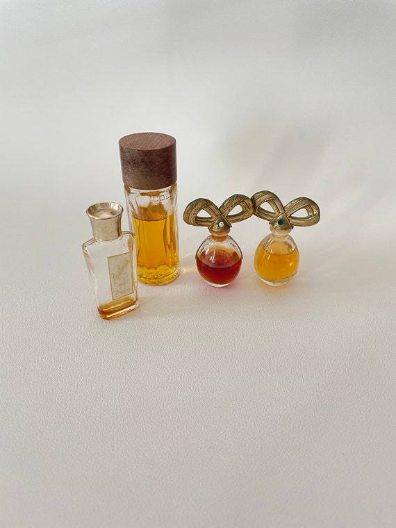 Vintage lot of 4 Mini Perfume scent bottles - image 1