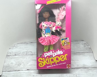 Vintage 1991 Pet Pals Skipper Barbie Doll, African American Version, In Original Box