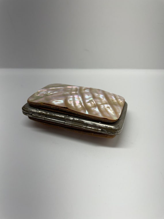 Antique shell coin purse abalone mother of pearl … - image 2