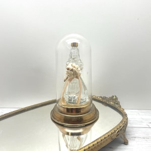 Vintage Babs Creations Yesteryear Figure Perfume Bottle Glass with dome