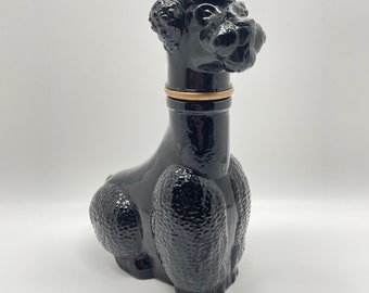 Vintage Poodle dog black bottle wine bottle standard poodle