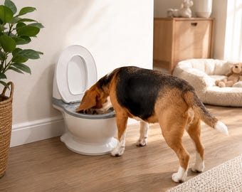 トイレ型犬用ボウル、高さのあるペット用給餌器、フード・ウォーターボウル、ユニークな犬用ギフト