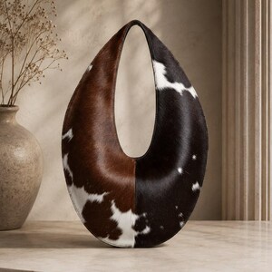 Hair On Cowhide Bag | Handmade Leather Hobo Purse | Western Boho Shoulder Bag | Sculptural Cowhide Handbag | Gift for Her