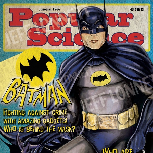 Batman Adam West 1960s Popular Science Satire magazine Cover Print 11x17 80lb Glossy